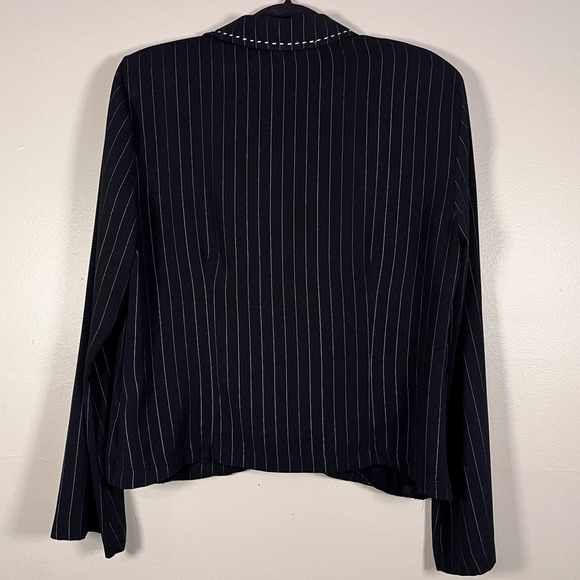Vintage Women's 90s Blazer Monica Rachel Paisley Pinstripe Work Office Size 14 - Picture 5 of 8